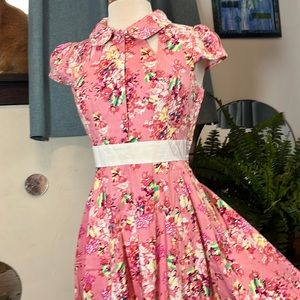 Pink Floral Pinup Dress